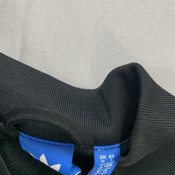 adidas Trefoil Track Jacket Size Small Full Zip Black White Stripes Polyester - Picture 4 of 7